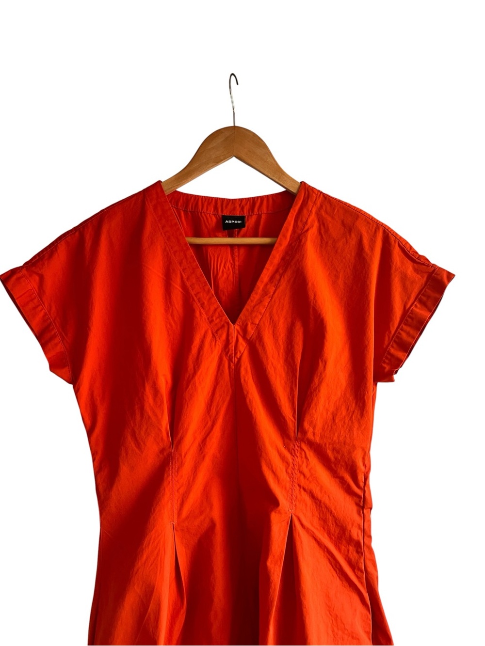 Aspesi bright orange cotton fit & flare midi dress size S excellent condition - Picture 6 of 16